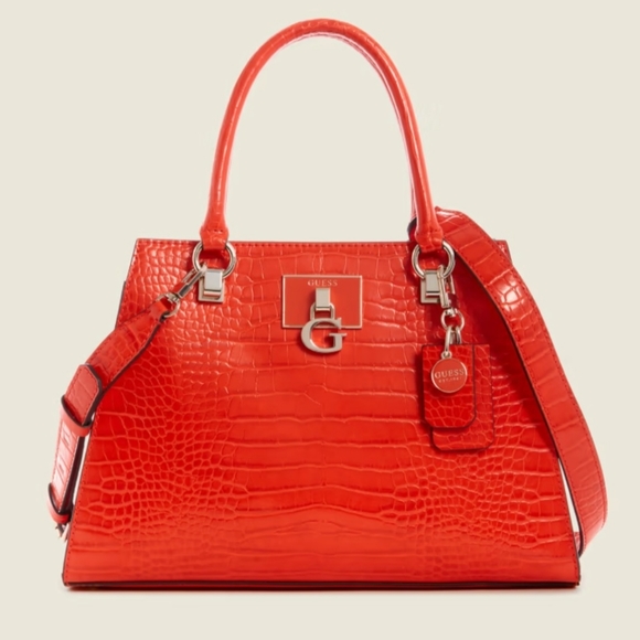 NEW GUESS ORANGE SATCHEL - Picture 2 of 4